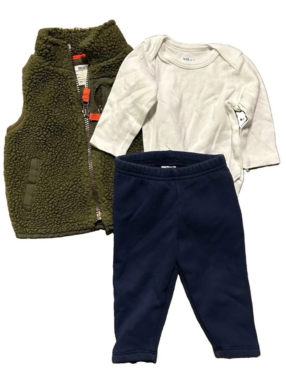 Baby Boy Fall Winter Vest Bodysuits Pants Size 6-9 Months